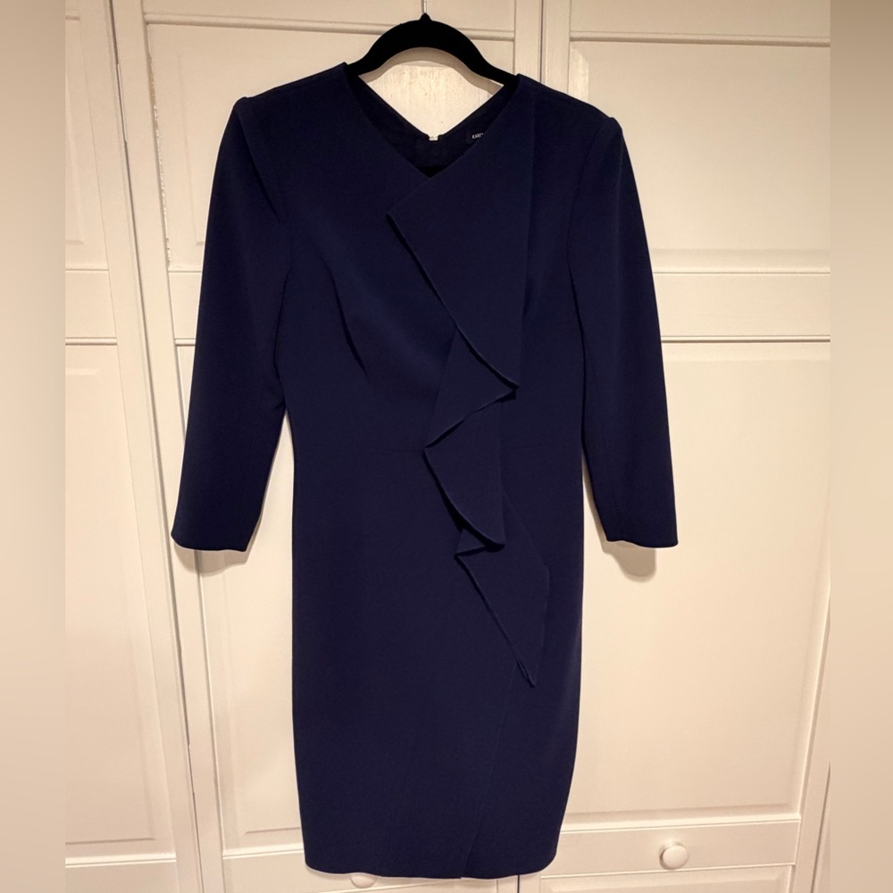 Karen Millen Deep Blue Long Sleeve Dress size 8